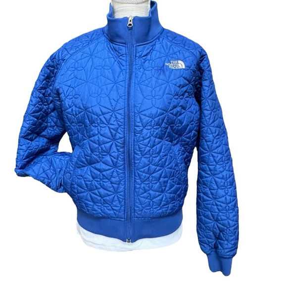 The North Face Jackets & Blazers - The North Face Womens Blue Quilted Front Zip Bomber Jacket Size L